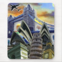 Monuments Collage Mousepad by elenaind Monuments Collage Mousepad