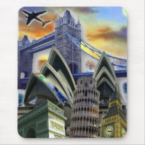 Monuments Collage Mousepad by elenaind Monuments Collage Mousepad