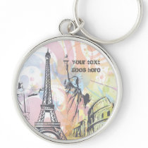 Monuments of the world custom keychain