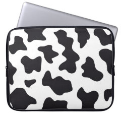 MOO Black and White Dairy Cow Pattern Print Gifts Laptop Sleeves