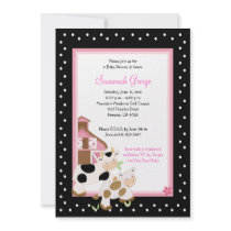 Moo Cow Farm Barnyard Baby Shower Invitations 5x7