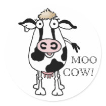 MOO COW! stickers