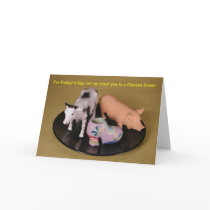 Moo Shoe Pork Father's Day Greeting Card