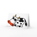 Moo the black and white cow Greeting card by Onno_Animation Moo the black and white cow Greeting card