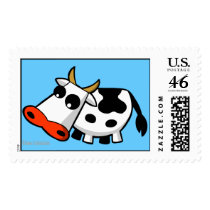 Moo the black and white Cow postage stamp