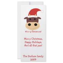 Moo-y Christmas! Holiday gifts and cards rack cards by holidaywhimsy Moo-y Christmas! Holiday gifts and cards rack cards