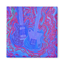 Moody Blue & Red Guitar Vibrations magnets