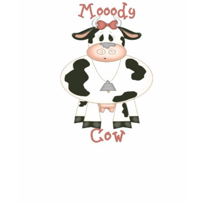 Moody Cow T Shirts by franticattic