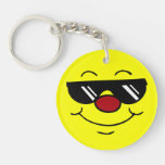 Moody Face: Who has a problem with my bad attitude Round Acrylic Key Chains