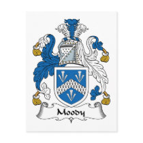 Moody Family Crest postcards by coatsofarms Moody Family Crest postcards