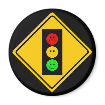Moody Stoplight Ahead Fridge Magnets