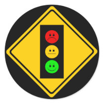 Moody Stoplight Ahead Round Sticker