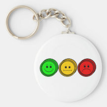 Moody Stoplight Trio Buttons Key Chain