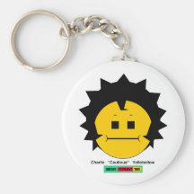 Moody Stoplight Trio Charlie Yellobellow Face w Lb Keychain