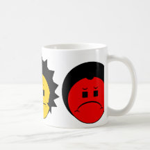 Moody Stoplight Trio Faces Coffee Mug