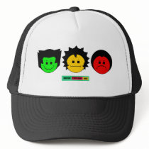 Moody Stoplight Trio Faces with Label hats
