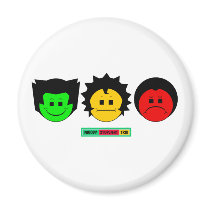 Moody Stoplight Trio Faces with Label magnets