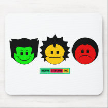 Moody Stoplight Trio Faces with Label mousepads