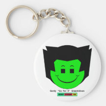 Moody Stoplight Trio Gordy Greenfalloon Face w Lbl Key Chains