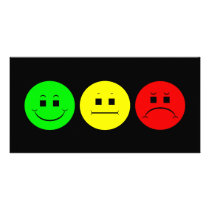 Moody Stoplight Trio Lefty Green Photo Greeting Card
