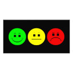 Moody Stoplight Trio Lefty Green Photo Greeting Card