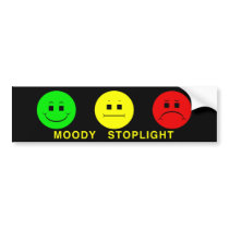Moody Stoplight Trio Lefty Green with Caption bumper stickers