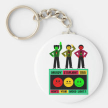 Moody Stoplight Trio Logo with Characters Keychains