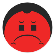 Moody Stoplight Trio Ron Buckstopper Face Round Stickers