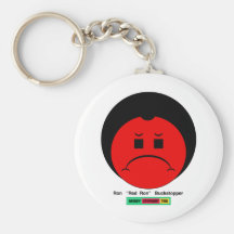 Moody Stoplight Trio Ron Buckstopper Face w Label Key Chain