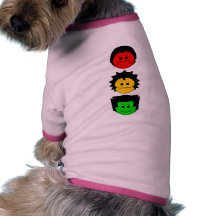 Moody Stoplight Trio Vertical Faces Doggie Tee Shirt