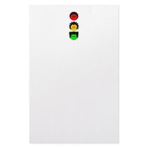 Moody Stoplight Trio Vertical Faces Customized Stationery