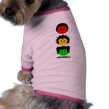 Moody Stoplight Trio Vertical Faces with Label Pet Shirt