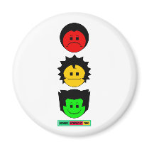 Moody Stoplight Trio Vertical Faces with Label magnets