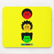 Moody Stoplight Trio Vertical Faces with Label mousepads
