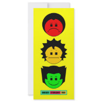 Moody Stoplight Trio Vertical Faces with Label Full Color Rack Card