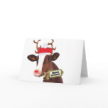 Mooey Merry Christmas Reindeer Cow cards