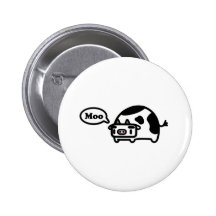 Mooing Cow Pinback Buttons