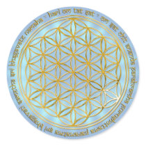 Moola mantra/flower of the life/blue radially BG Stickers