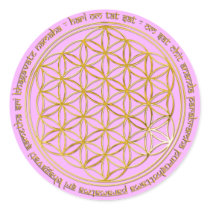 Moola mantra/flower of the life/pinklight BG Sticker