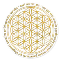 Moola mantra/flower of the life round stickers