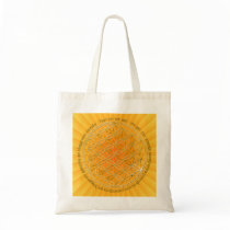 Moola mantra/flower of the life/yellow radially BG Canvas Bags