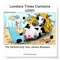 Moomaid 1/2 Cow 1/2 Mermaid Funny Poster