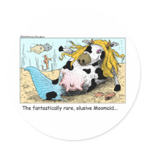 Moomaid Funny Cow Cartoon Gifts Tees Collectibles Sticker