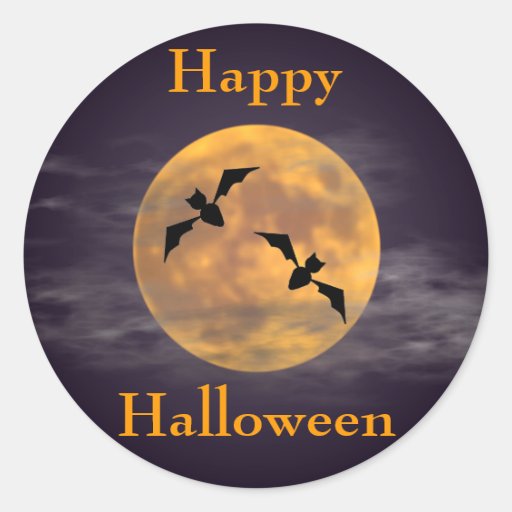 Moon and Bats Sticker