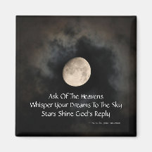 Moon and Clouds Modern Haiku Magnet