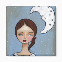 Moon and girl magnets by adrisart Moon and girl magnets