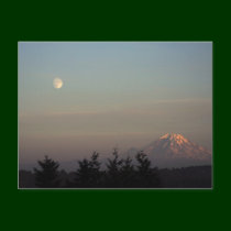 Moon and Mount Ranier at  postcards