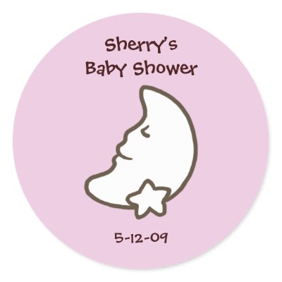 Moon  Stars Baby Shower Theme on Moon And Star Sticker For Baby Shower Favor From Zazzle Com