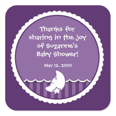Moon and Star Sticker for Baby Shower favor by cutietoots