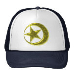 Moon and star trucker hats